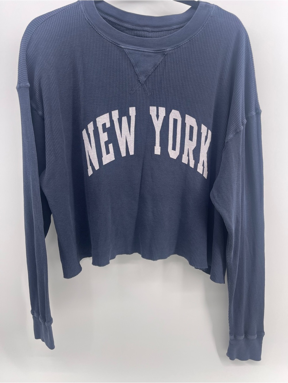 J. Galt New York Waffle Knit Long Sleeve Tee - Blue